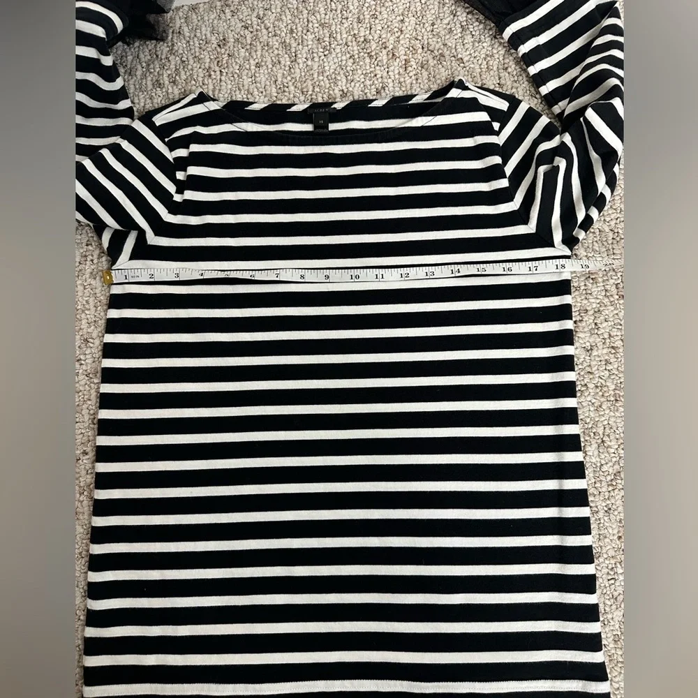 J. Crew Black and White Boxy Striped Blouse size XS